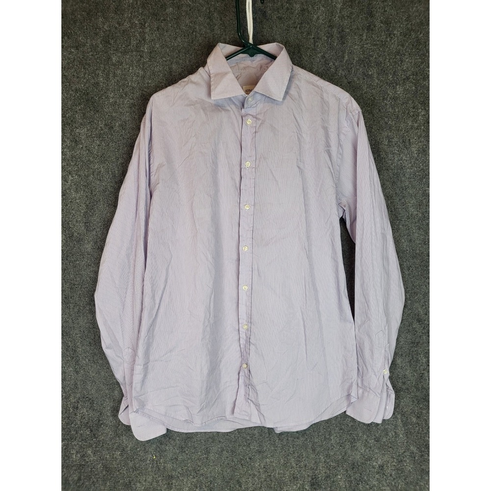 Armani Collezioni Mens Dress Shirt Striped Long Sleeve Button Up Men Size L Work